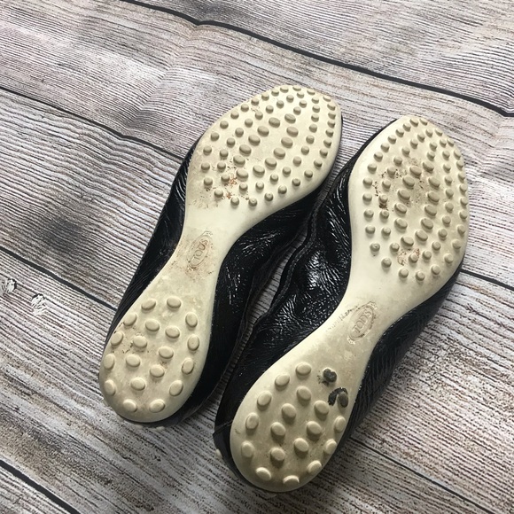 Tod’s patent black leather peep toe flat - Picture 5 of 5